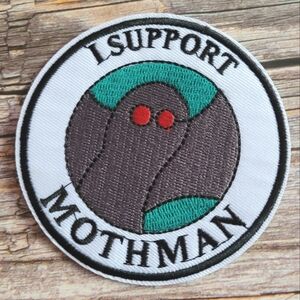 I Support Mothman Cryptid Monster Urban Legend Embroidered Iron on Patch.